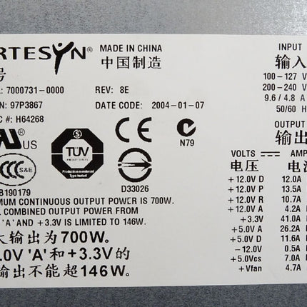 Artesyn 7000731-0000 97P3867 Power Supply 700W