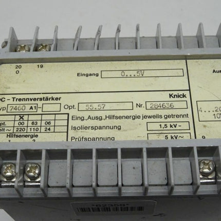 Knick DC-Trennverstärker 7460 A1 Isolating-Amplifier Hutschienenmontage 20mA 10V