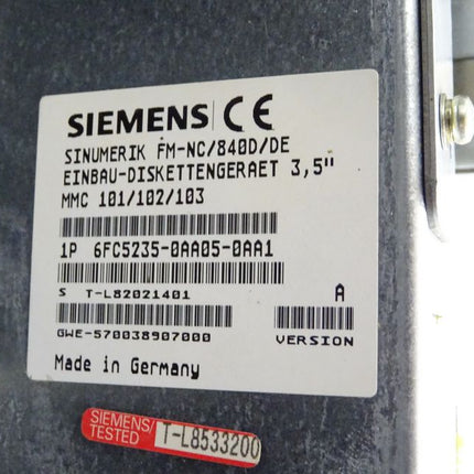 Siemens 6FC5203-0AB20-0AA1 TFT Color 840D + 6FC5210-0DA20-1AA1 Sinumerik MMC 103