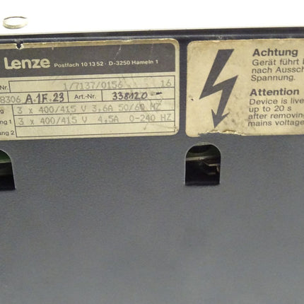 Lenze 8300 Frequenzumrichter 8306_A.1F.23 // 338120 // 1/7137/0156 16