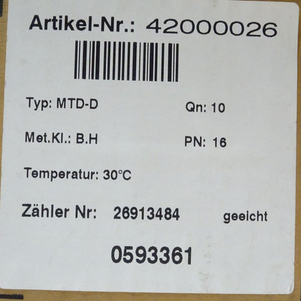 ABB MT-DD QN 10 M³ / h t=30C° MTD-D NEU/OVP