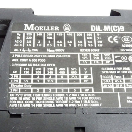 Moeller DILM9-10 Leistungsschütz 24VDC