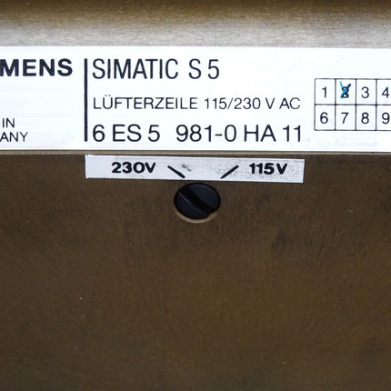 Siemens Simatic S5 Lüfterzeile 6ES5981-0HA11 6ES5 981-0HA11
