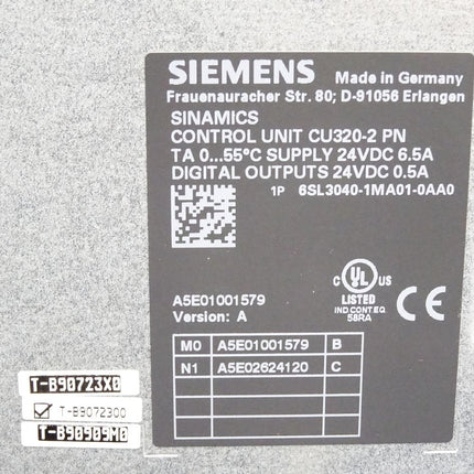 Siemens Sinamics Control Unit CU320-2 PN 6SL3040-1MA01-0AA0 - Maranos.de