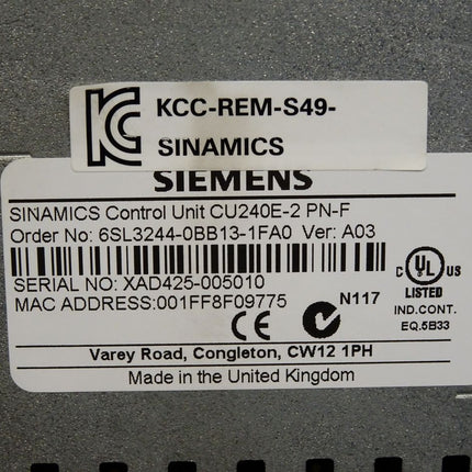 Siemens Sinamics CU240E-2PN-F / 6SL3244-0BB13-1FA0