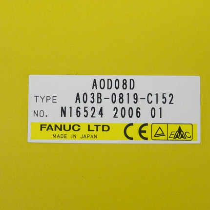 Fanuc A0D08D digitale Ausgabeeinheit A03B-0819-C152 // N16524 2006 01 NEU