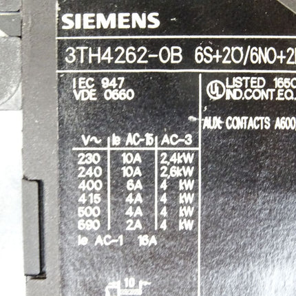 Siemens Hilfsschütz 3TH4262-0BB4