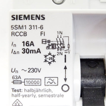 Siemens FI-Schutzschalter 5SM1311-6 / Neuwertig